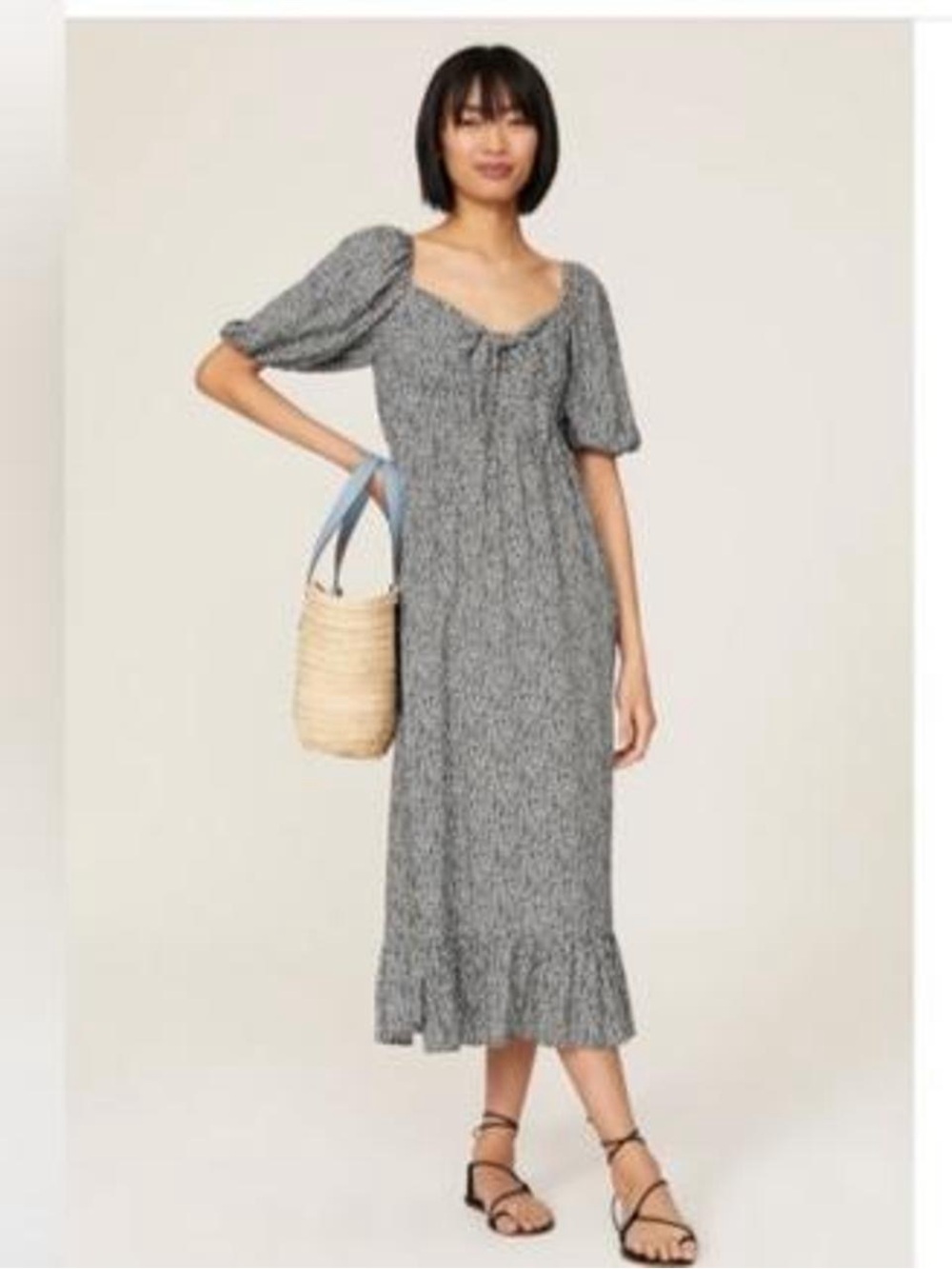 Slate & Willow Black and White Ditsy Maxi Dress